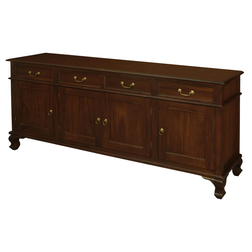 CT Queen Anne Solid Timber 4 Door 4 Drawer Buffet