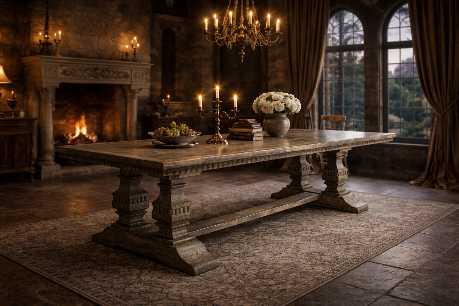 MF Castello Recycled Oregon Timber Dining Table