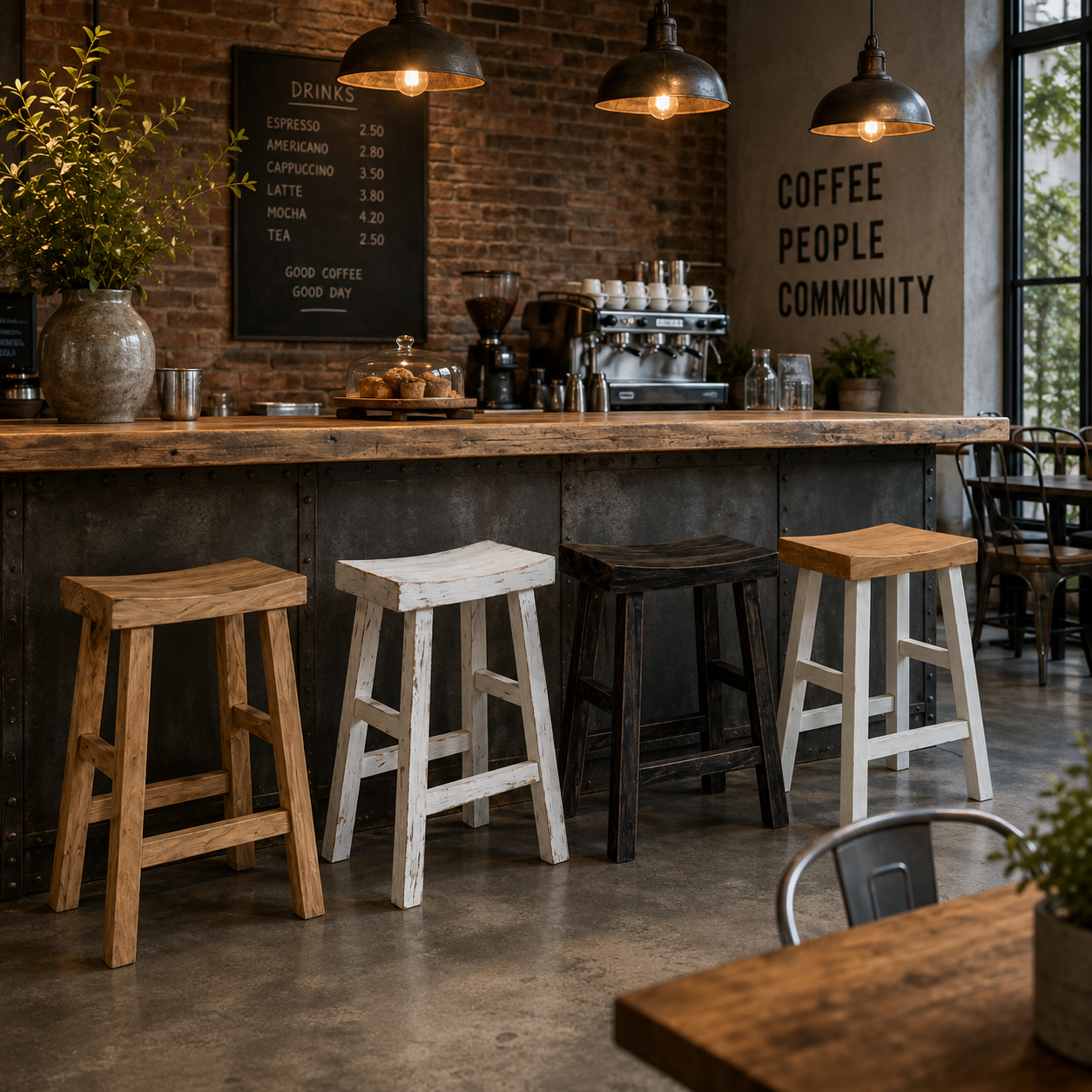 MF Shanghai Recycled Elm Timber Counter Stool