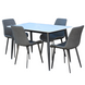 BT Vito 5 pce Faux Marble Dining Table & Vito Chair Set