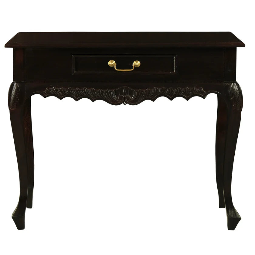 CT Jepara Solid Timber 1 Drawer Carved Sofa Table