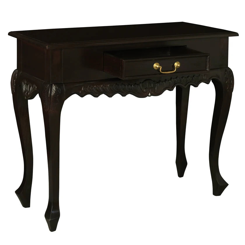 CT Jepara Solid Timber 1 Drawer Carved Sofa Table