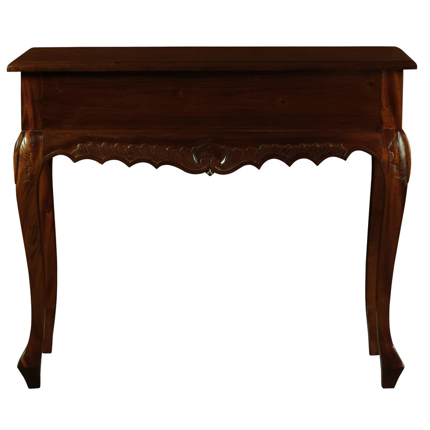 CT Jepara Solid Timber 1 Drawer Carved Sofa Table