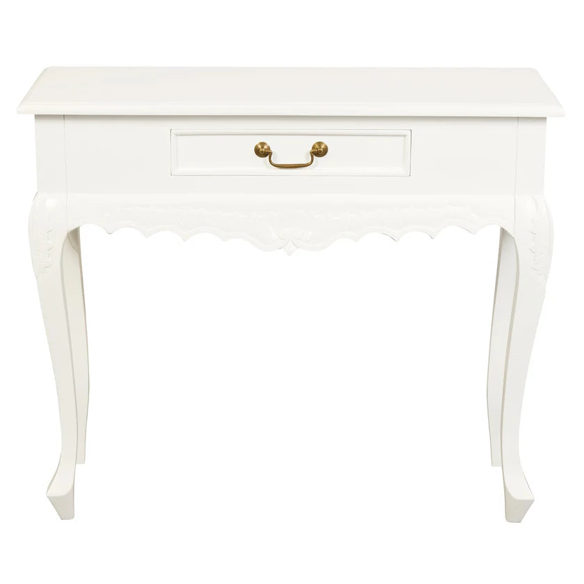 CT Jepara Solid Timber 1 Drawer Carved Sofa Table