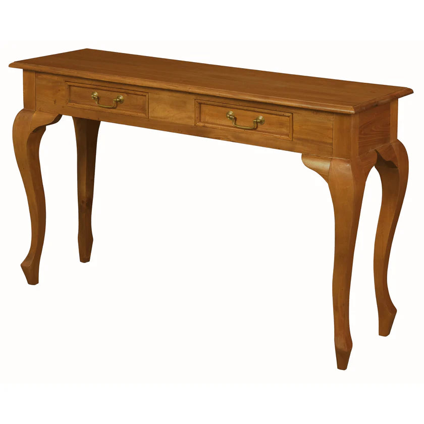 CT Queen Anne Solid Timber 2 Drawer Sofa Table