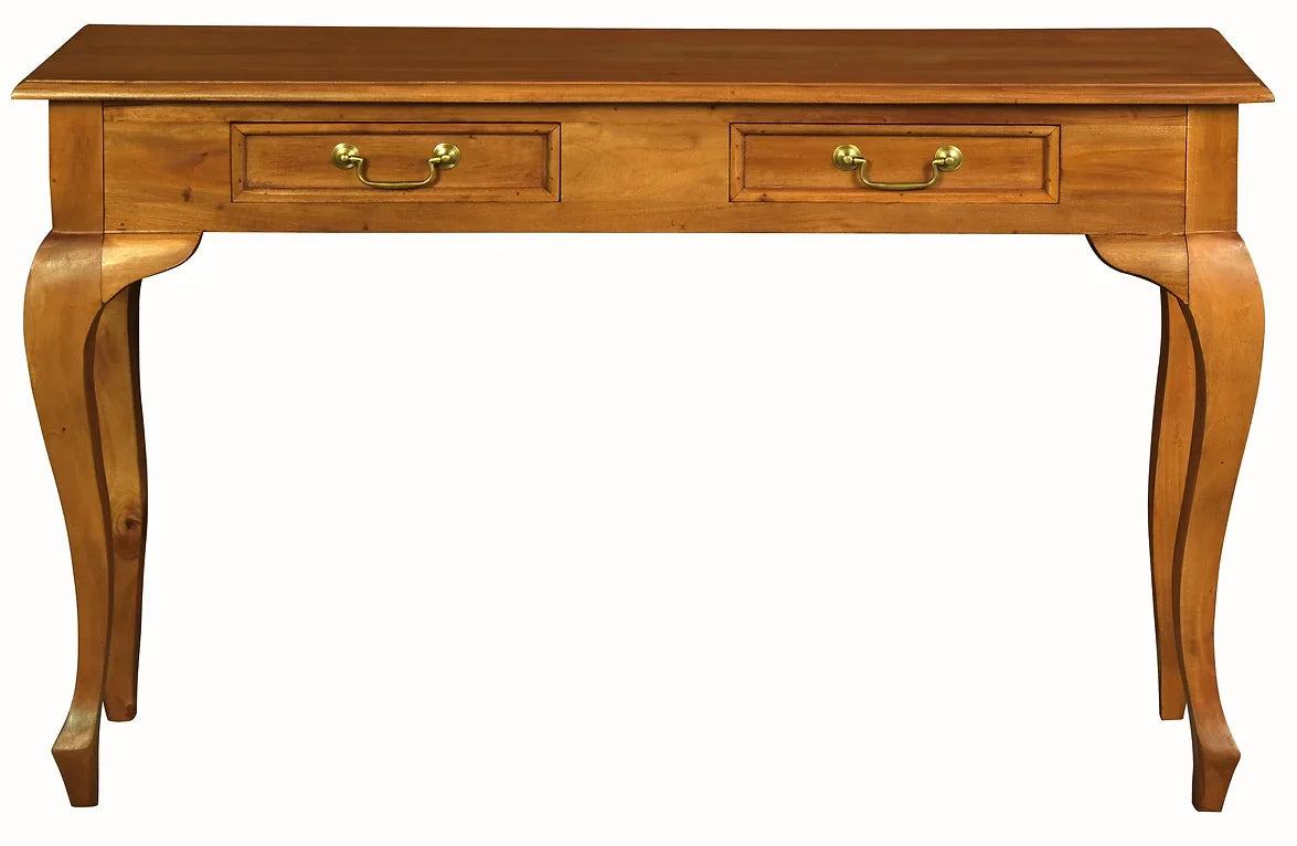 CT Queen Ann Solid Timber 2 Drawer Sofa Table