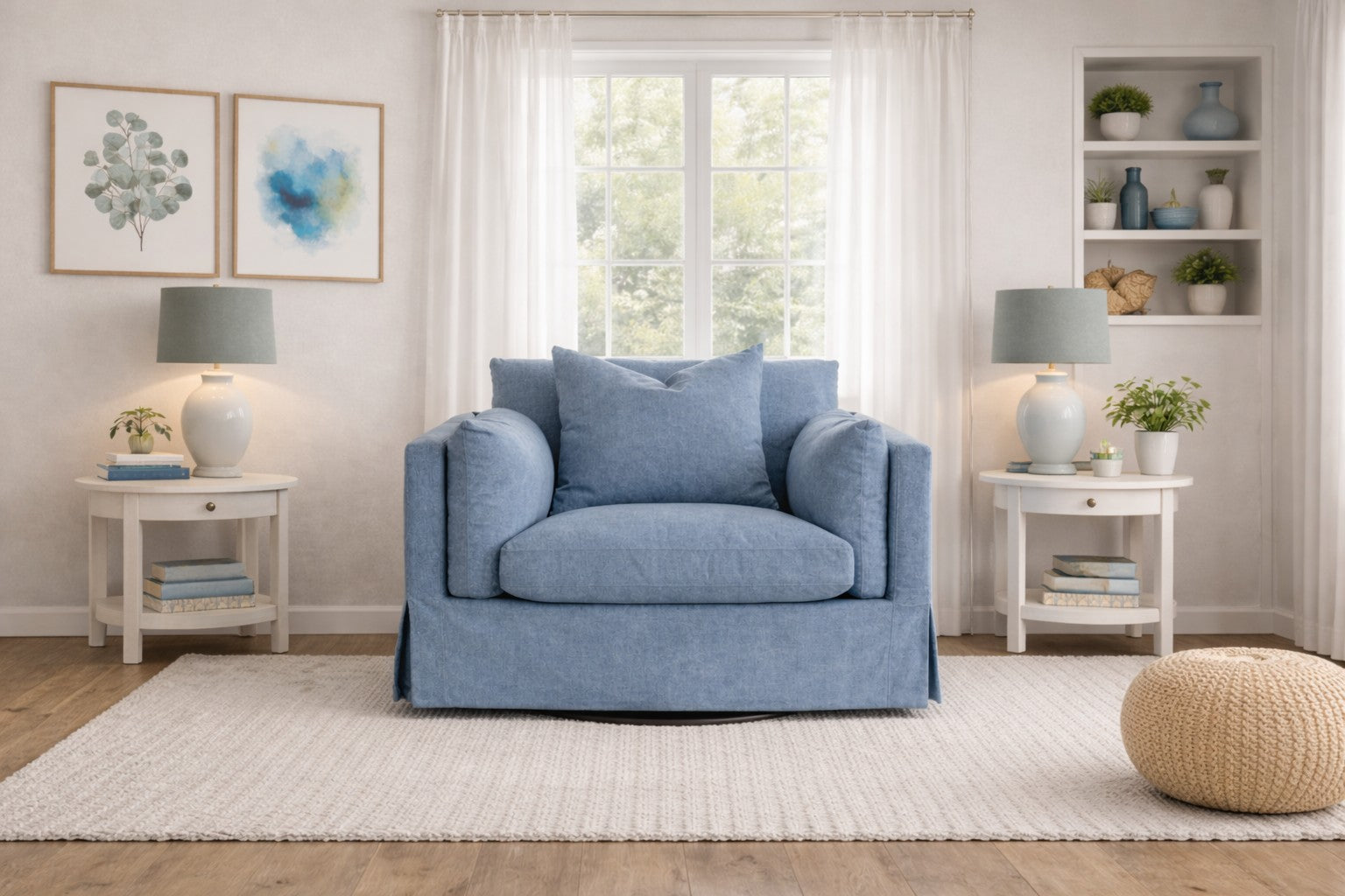 CR Durham Fabric Upholstered Swivel Chair