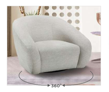 VI Cleo Fabric Upholstered Swivel Armchair Sofa