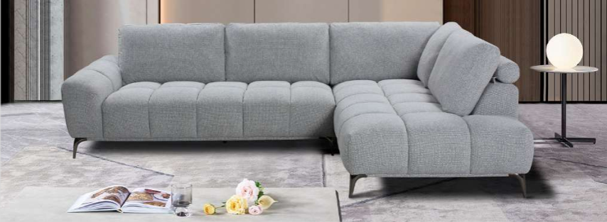 VI Odette Fabric Upholstered 3 Seater Sofa with Chaise