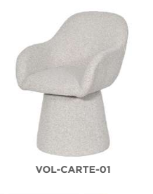 VI Adsila Carter Fabric Upholstered Swivel Dining Chair