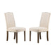 DA Studded Beige Fabric Upholstered Dining Chair Set of 2