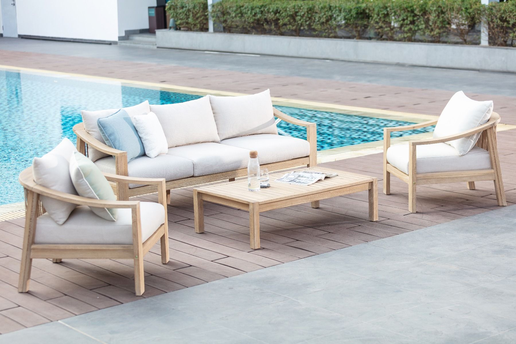 CR Sycamore Solid Timber 3 Seater Outdoor Lounge