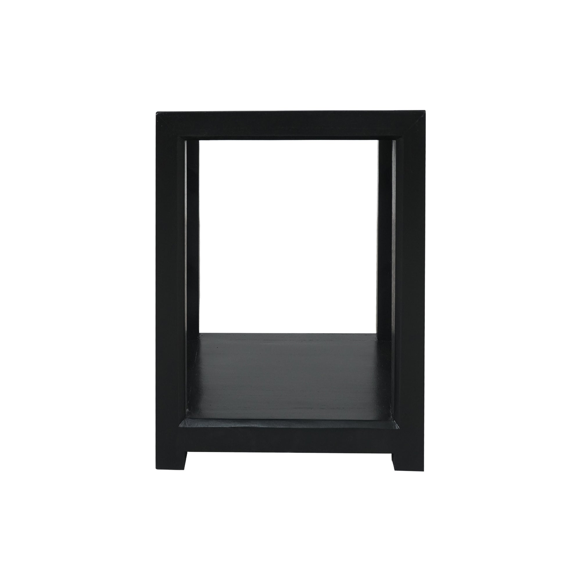 CR Evan Solid Timber Side Table with Bottom Shelf