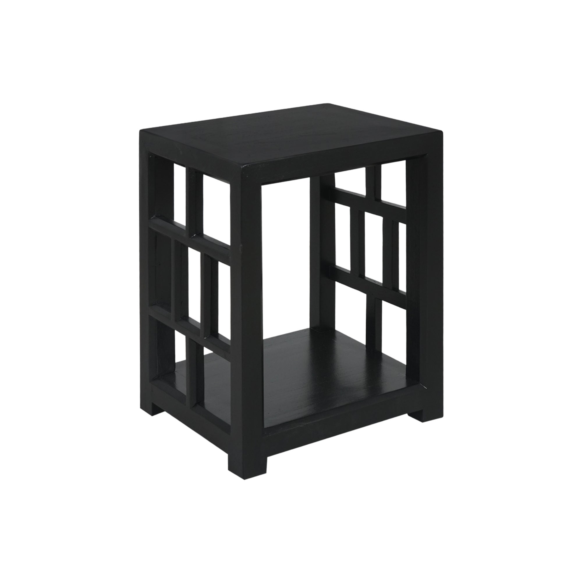 CR Evan Solid Timber Side Table with Bottom Shelf