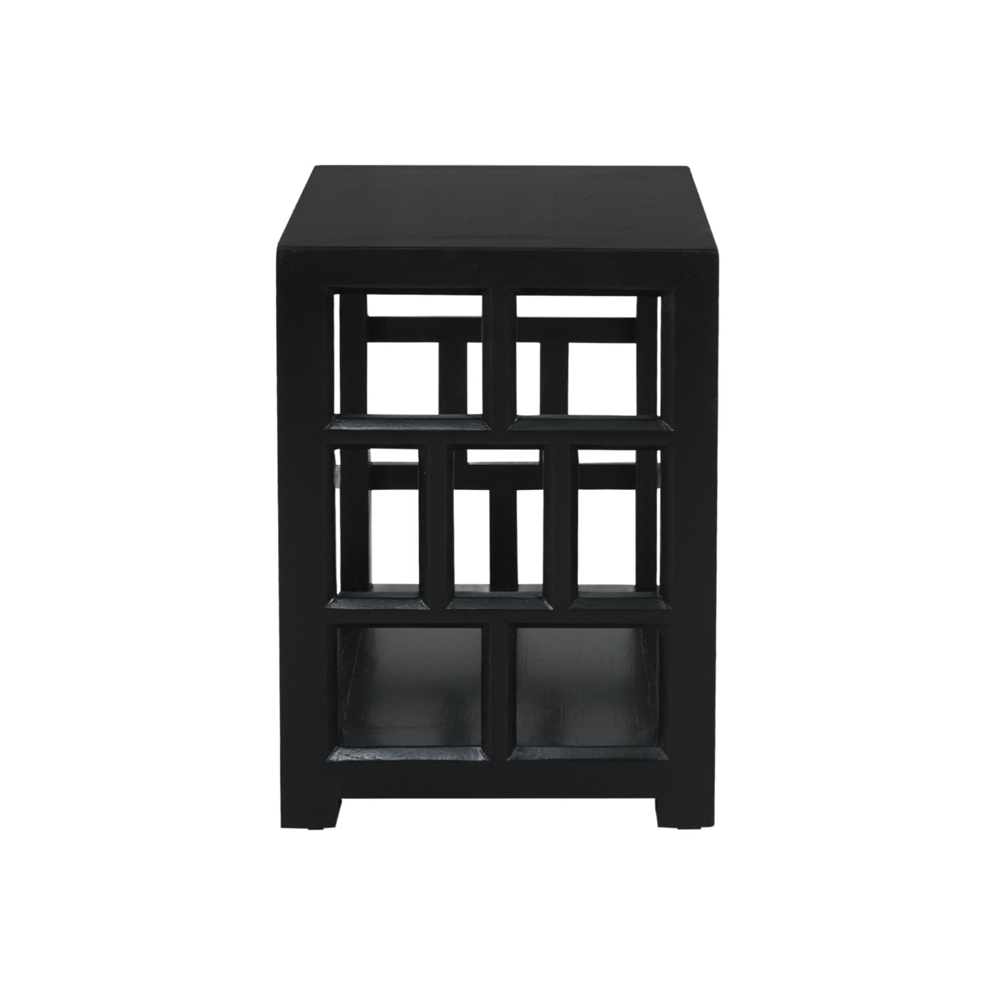 CR Evan Solid Timber Side Table with Bottom Shelf