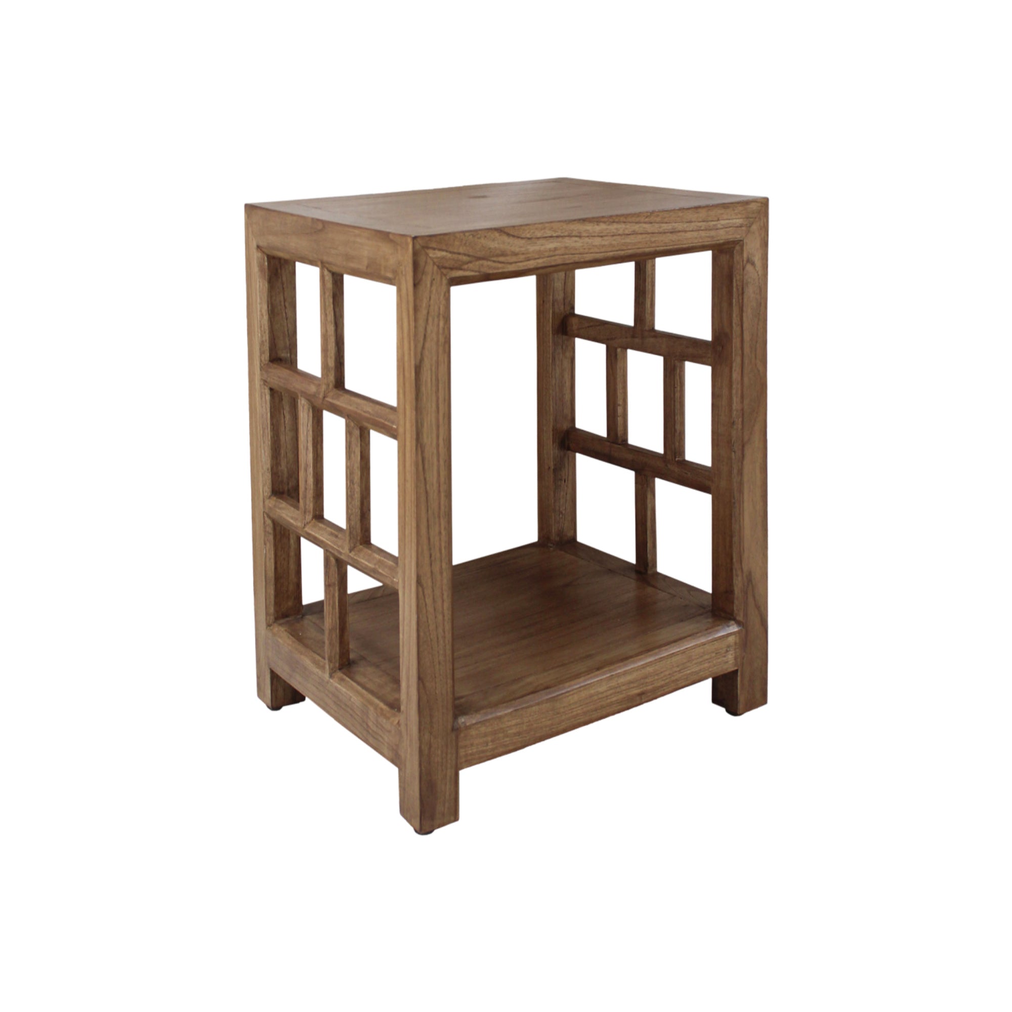 CR Evan Solid Timber Side Table with Bottom Shelf