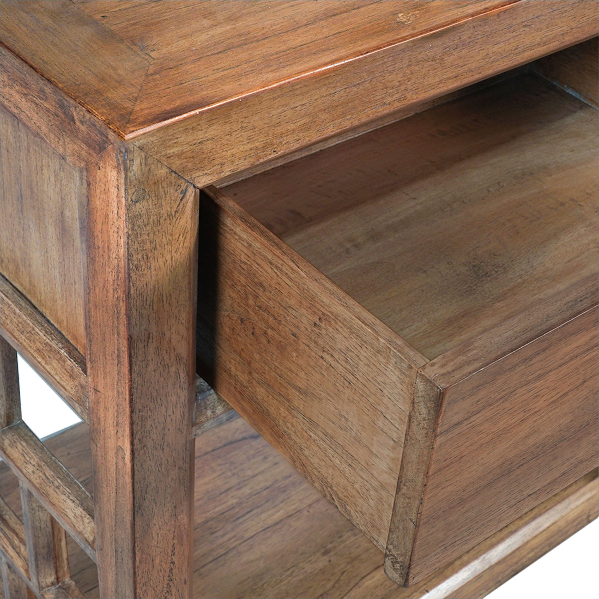 CR Evan Solid Timber 2 Drawer Console Table