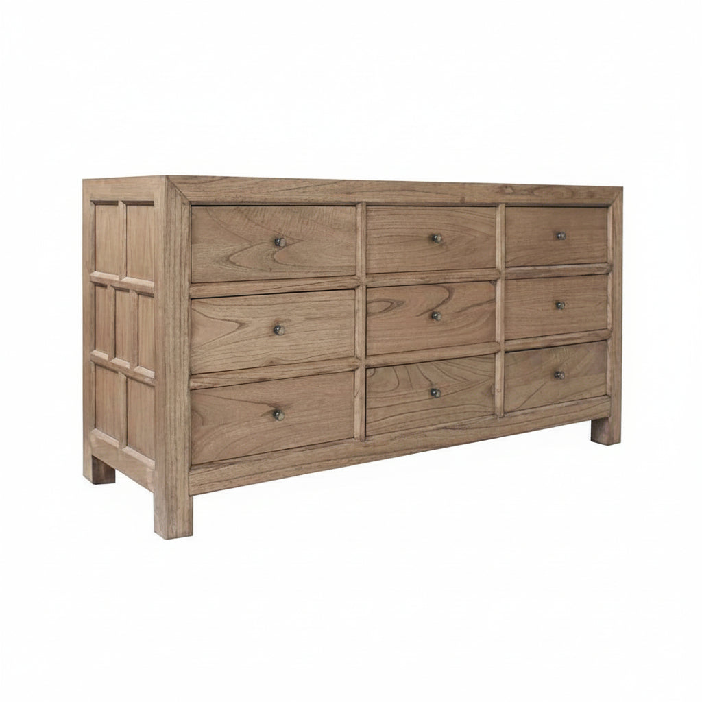 CR Evan Solid Timber 9 Drawer Chest