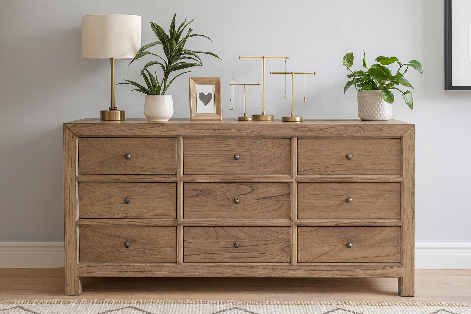 CR Evan Solid Timber 9 Drawer Chest