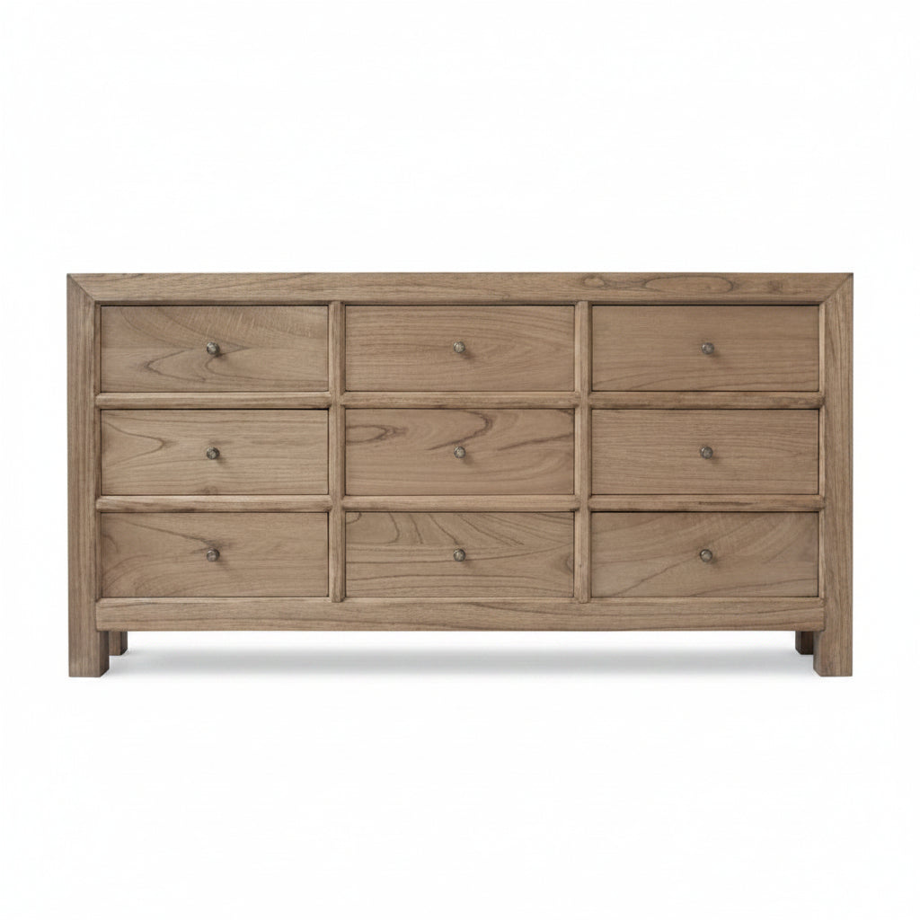 CR Evan Solid Timber 9 Drawer Chest