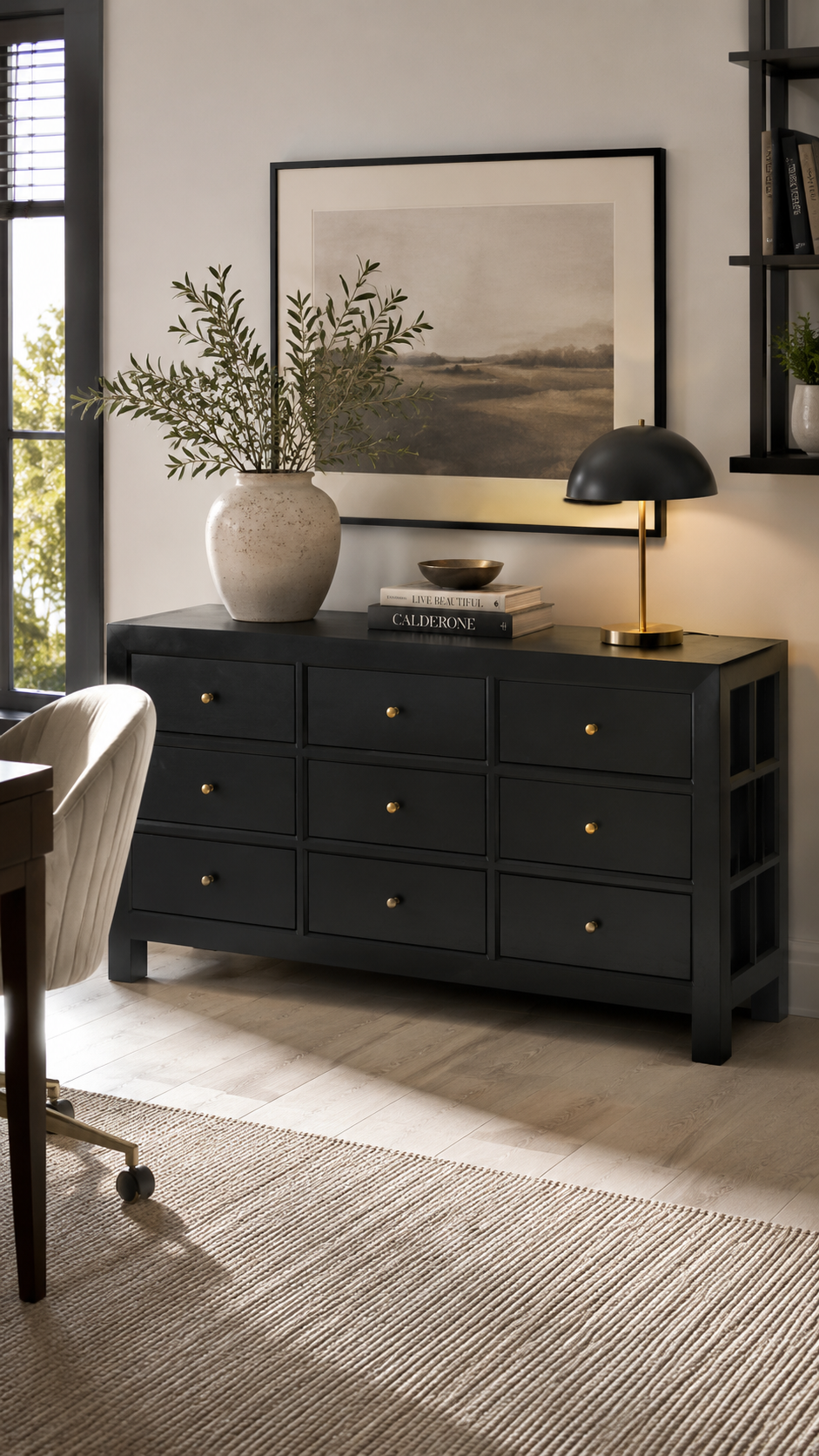 CR Evan Solid Timber 9 Drawer Chest