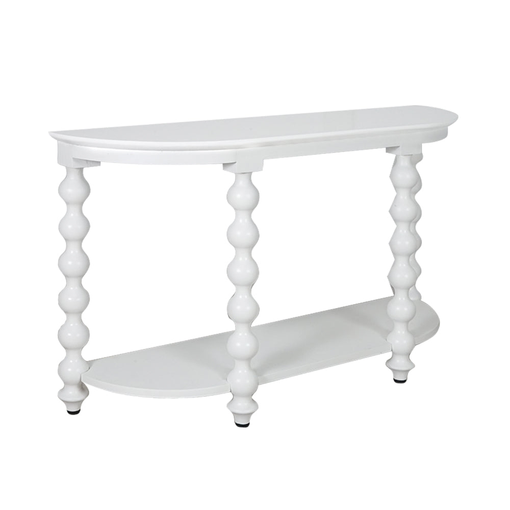 CR Carob Turned Leg Solid Timber Console Table with Shelf