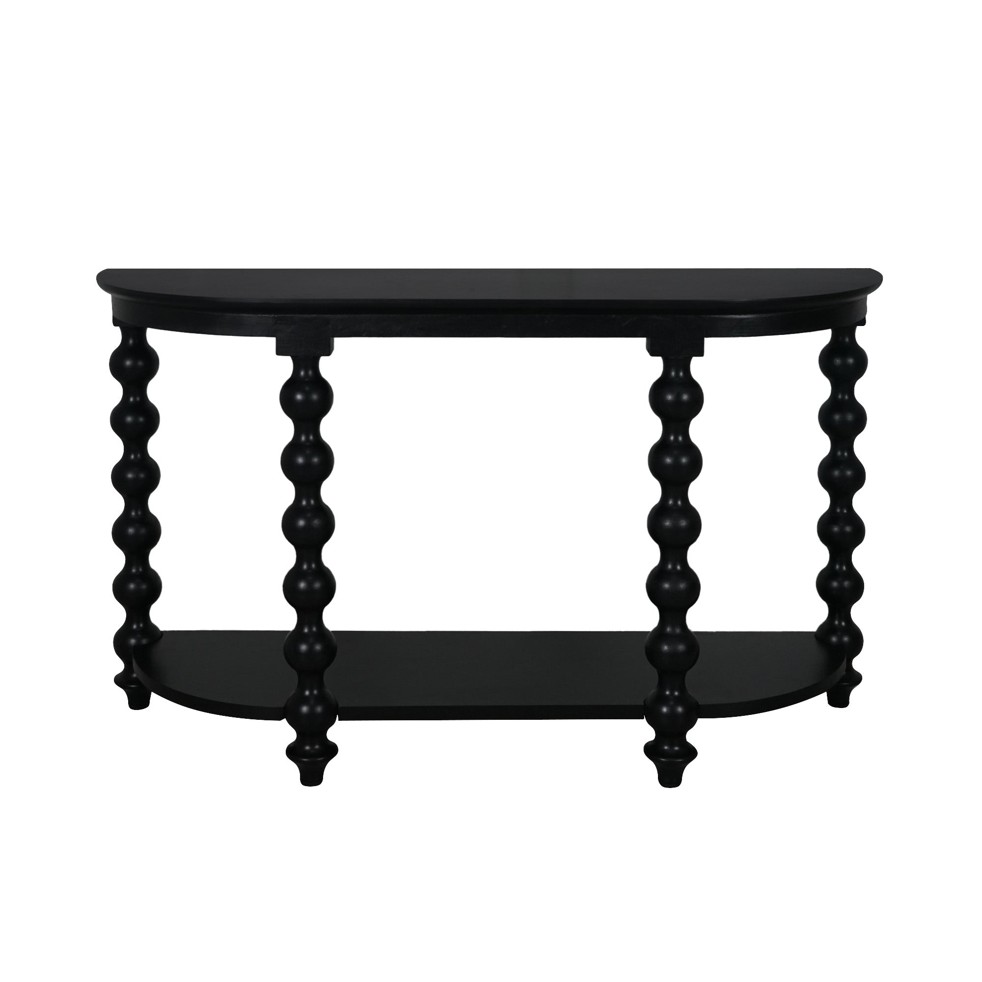 CR Carob Turned Leg Solid Timber Console Table with Shelf