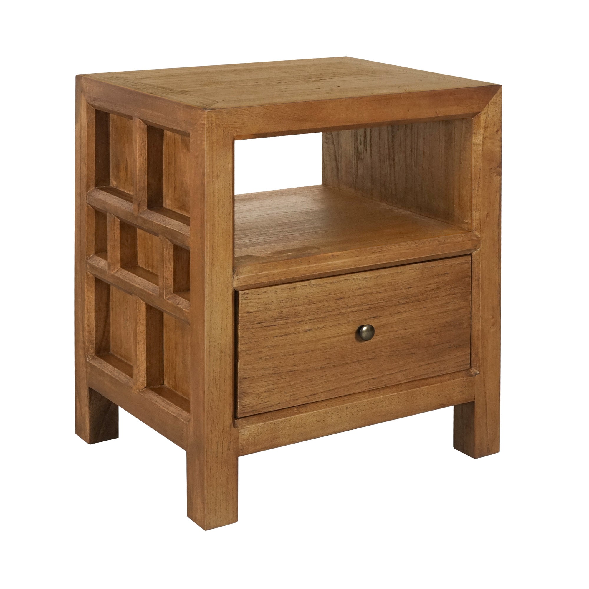 CR Evan Solid Timber 1 Drawer Bedside Table