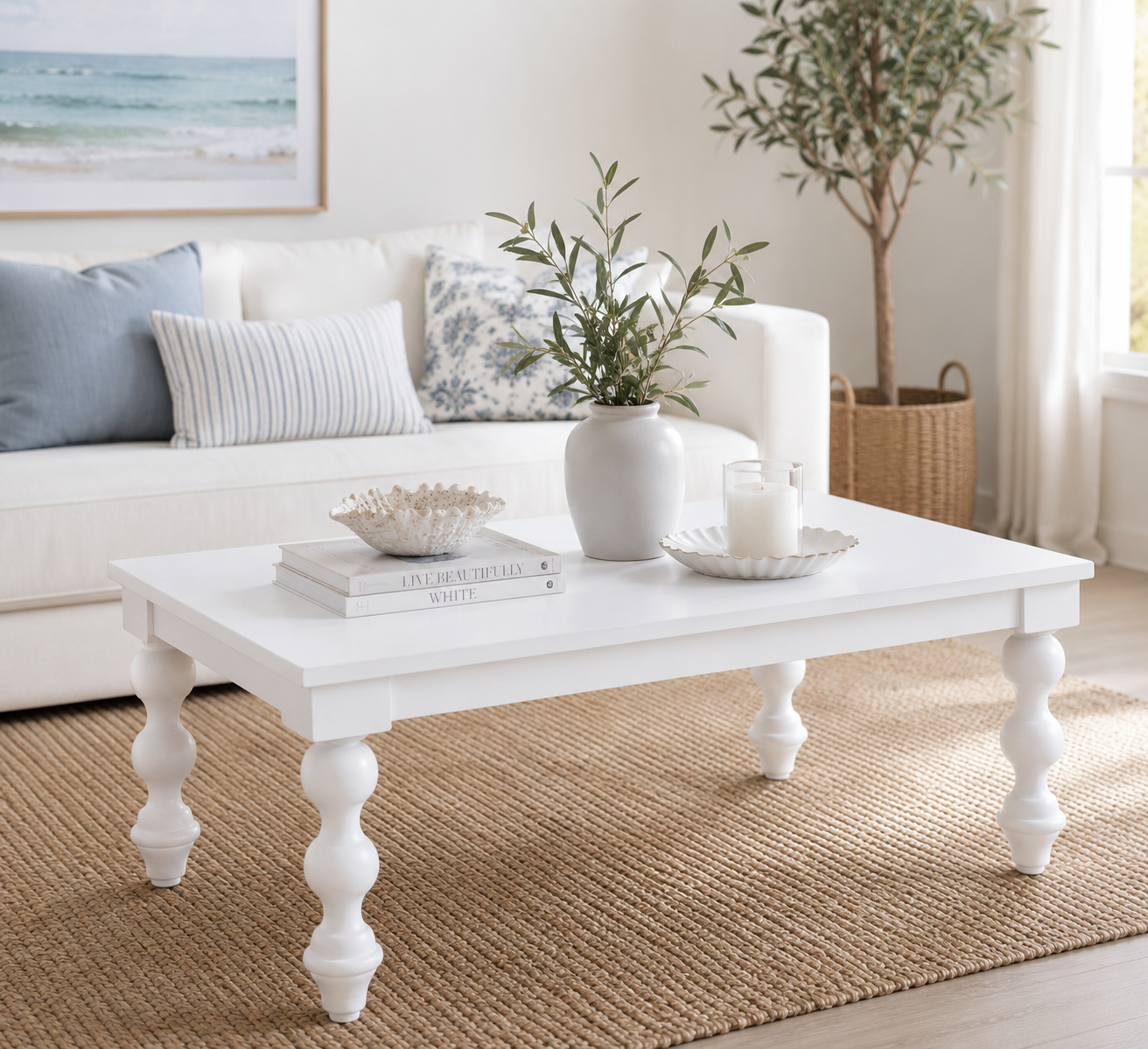 CR Carob Solid Timber Turned Leg Coffee Table