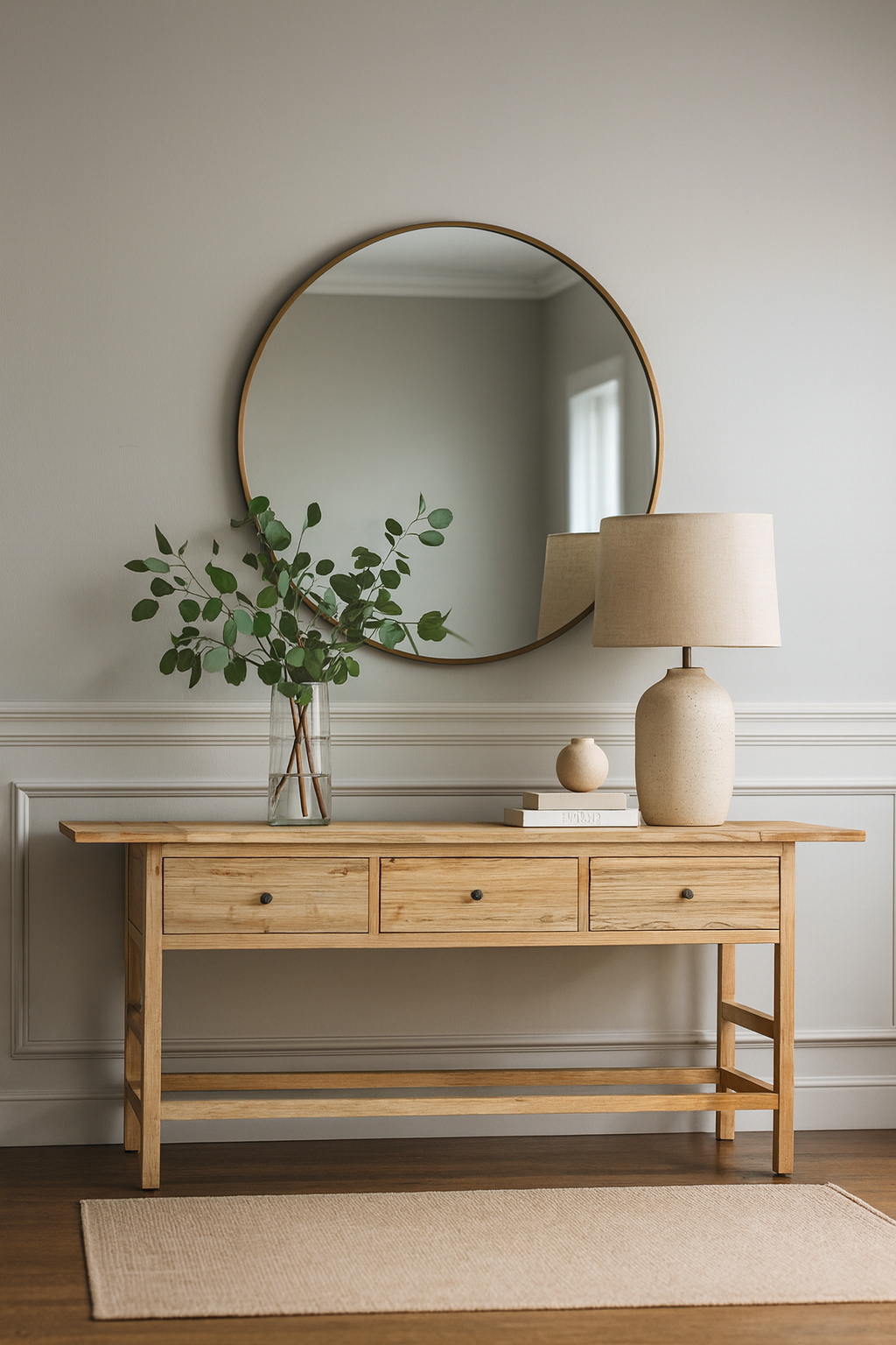 CR Sonoma Solid Timber 3 Drawer Console Table