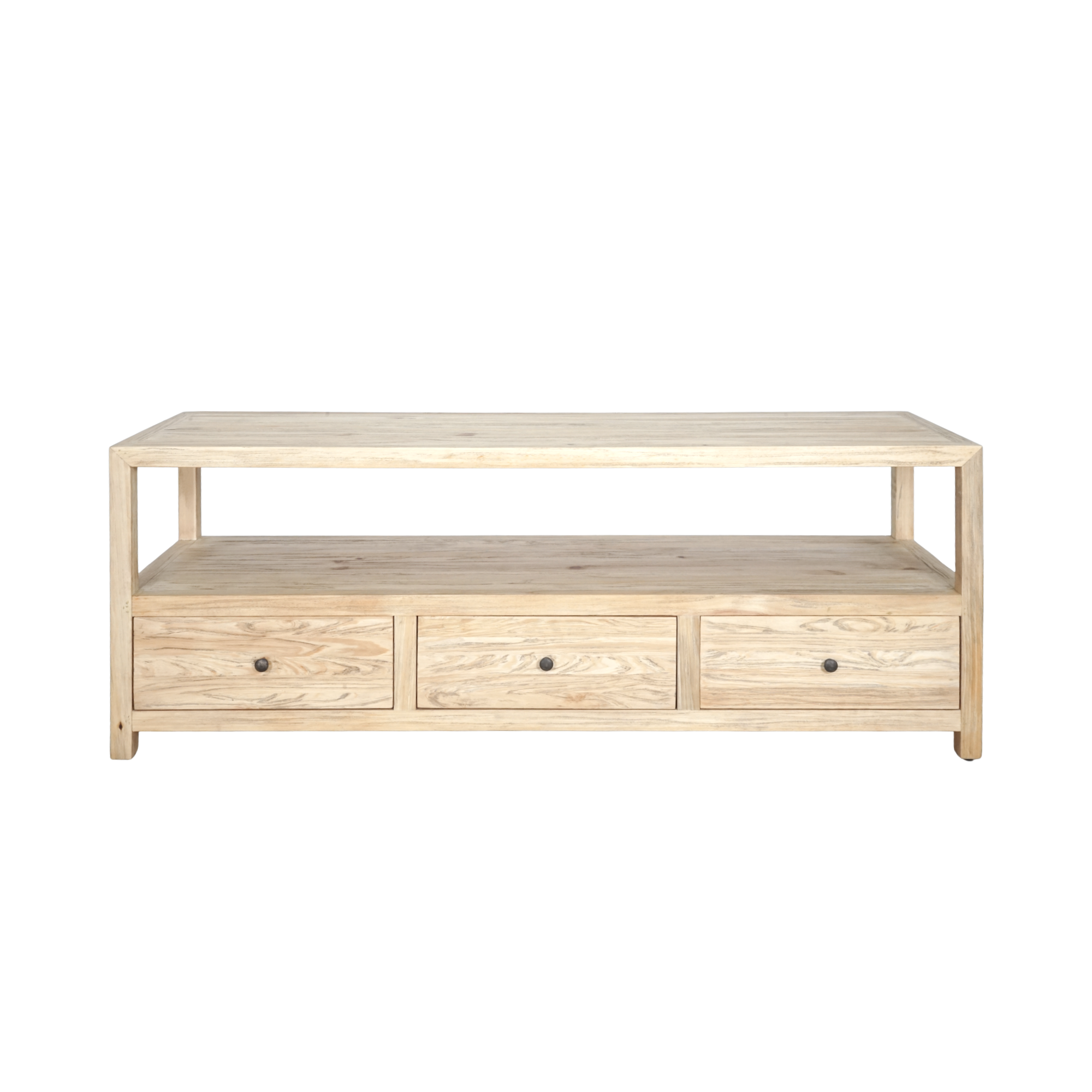 CR Sonoma Solid Timber 3 Drawer 1 Shelf Entertainment Unit