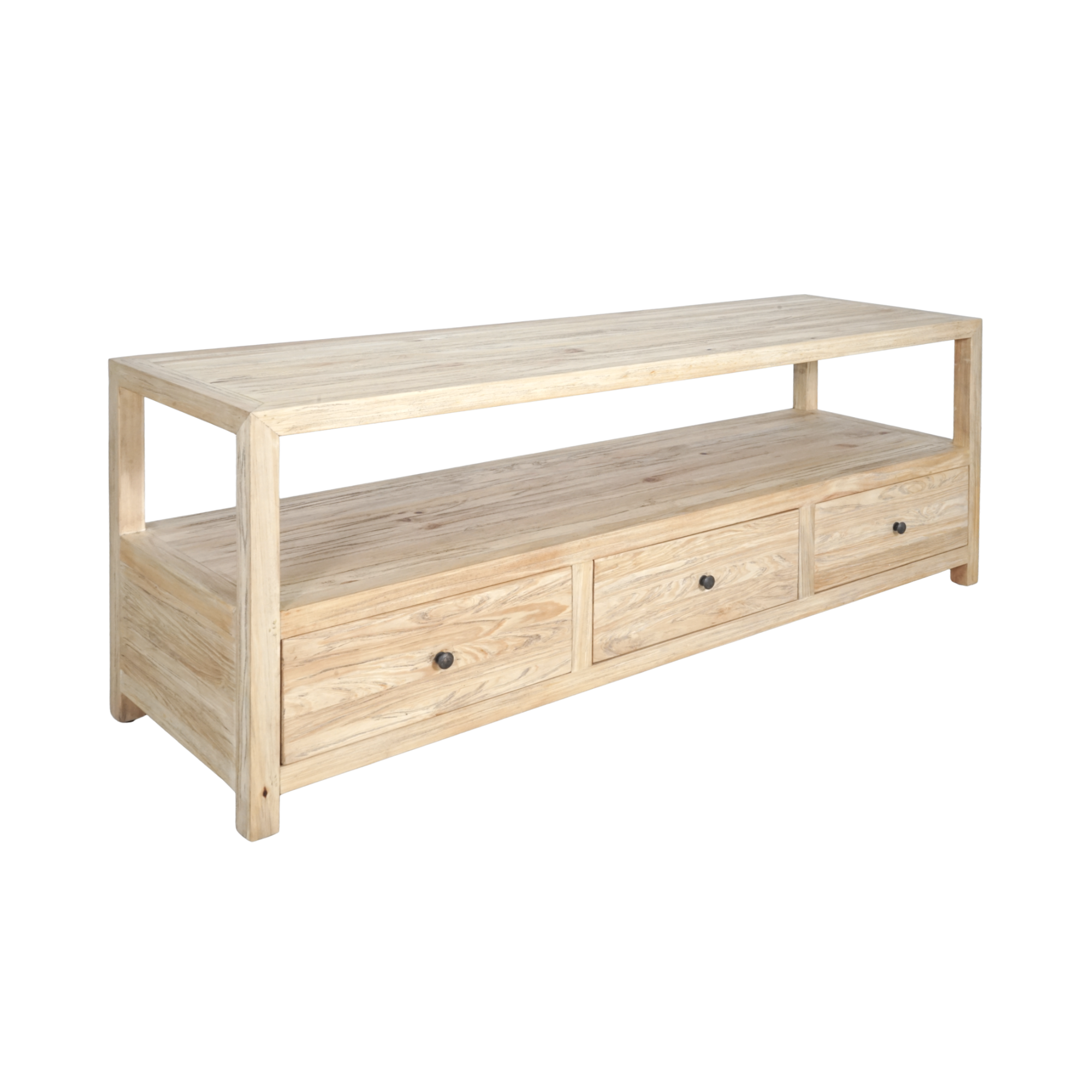 CR Sonoma Solid Timber 3 Drawer 1 Shelf Entertainment Unit