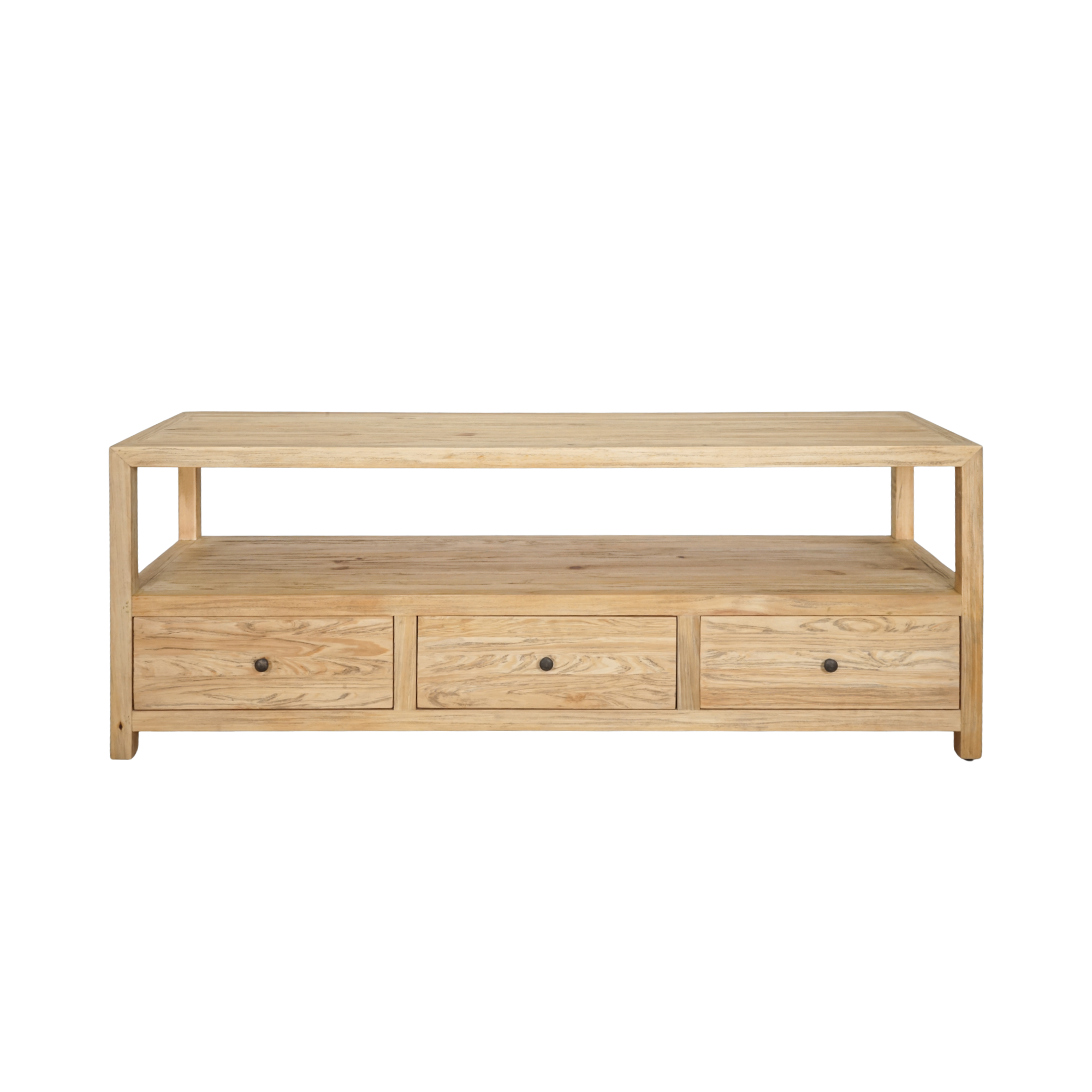 CR Sonoma Solid Timber 3 Drawer 1 Shelf Entertainment Unit