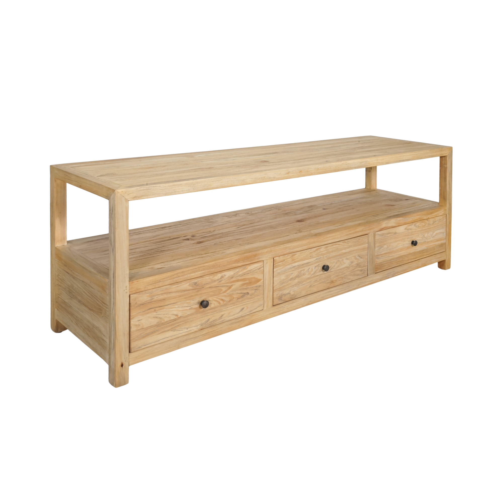 CR Sonoma Solid Timber 3 Drawer 1 Shelf Entertainment Unit