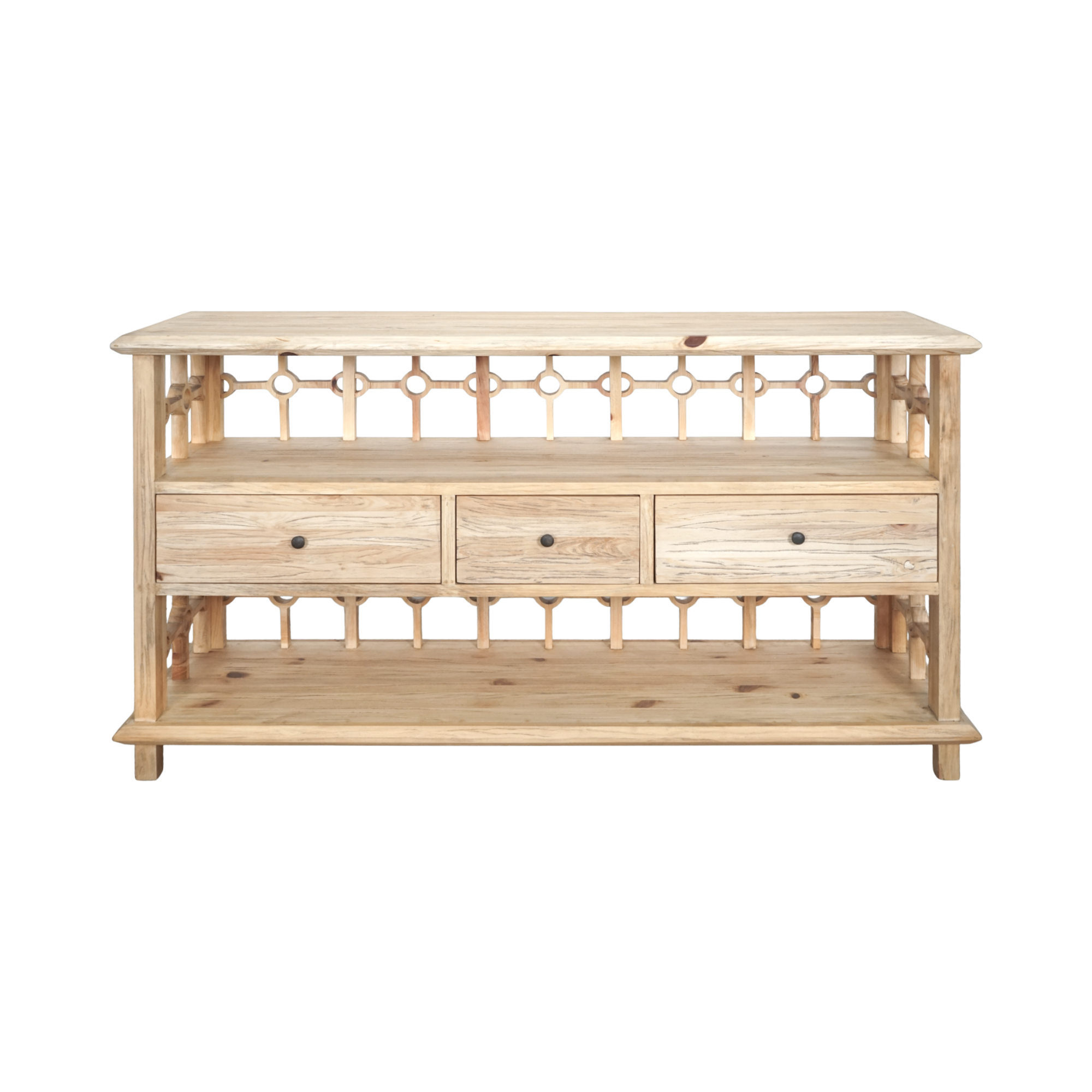 CR  Sonoma Solid Timber 3 Drawer 2 Shelf Open Buffet