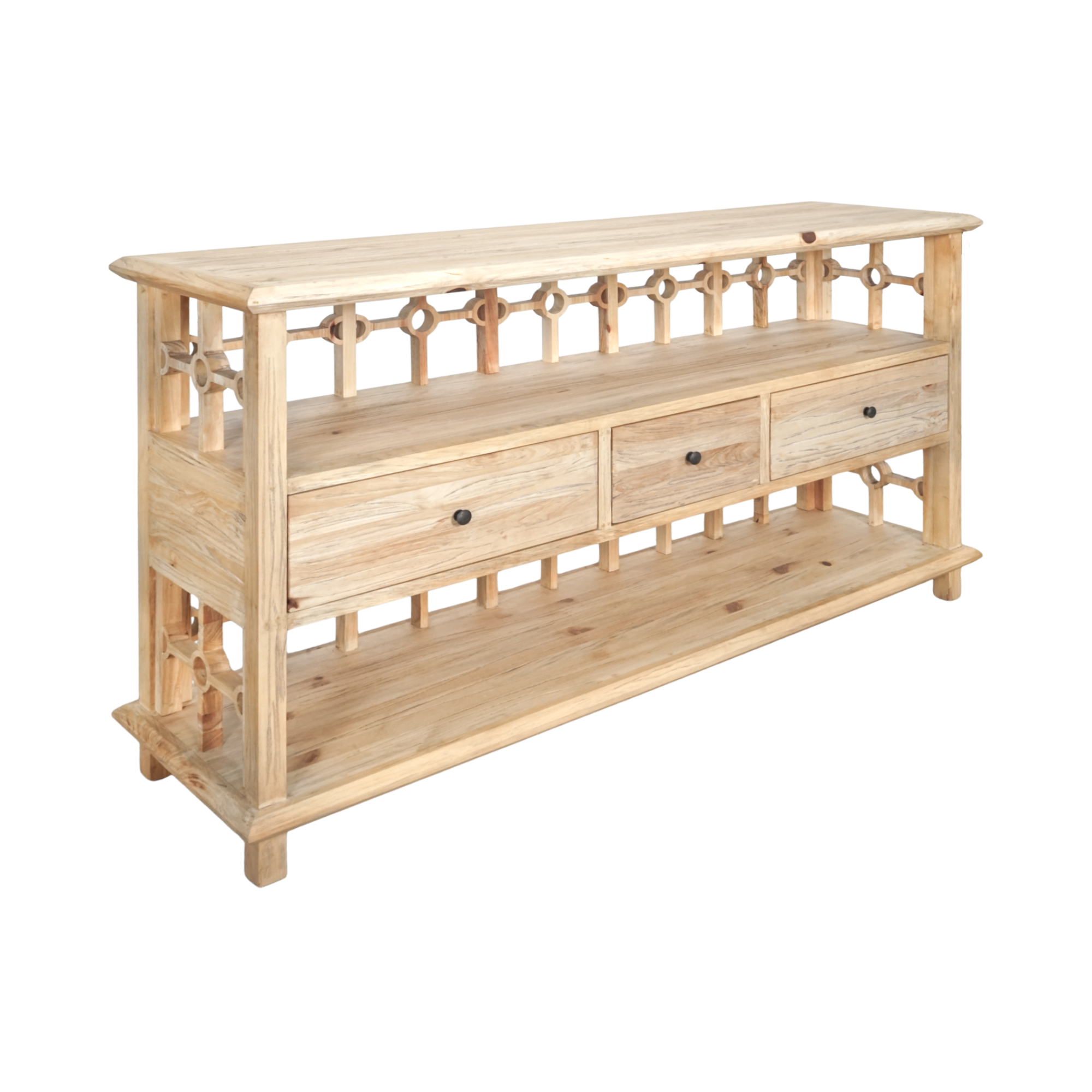 CR  Sonoma Solid Timber 3 Drawer 2 Shelf Open Buffet