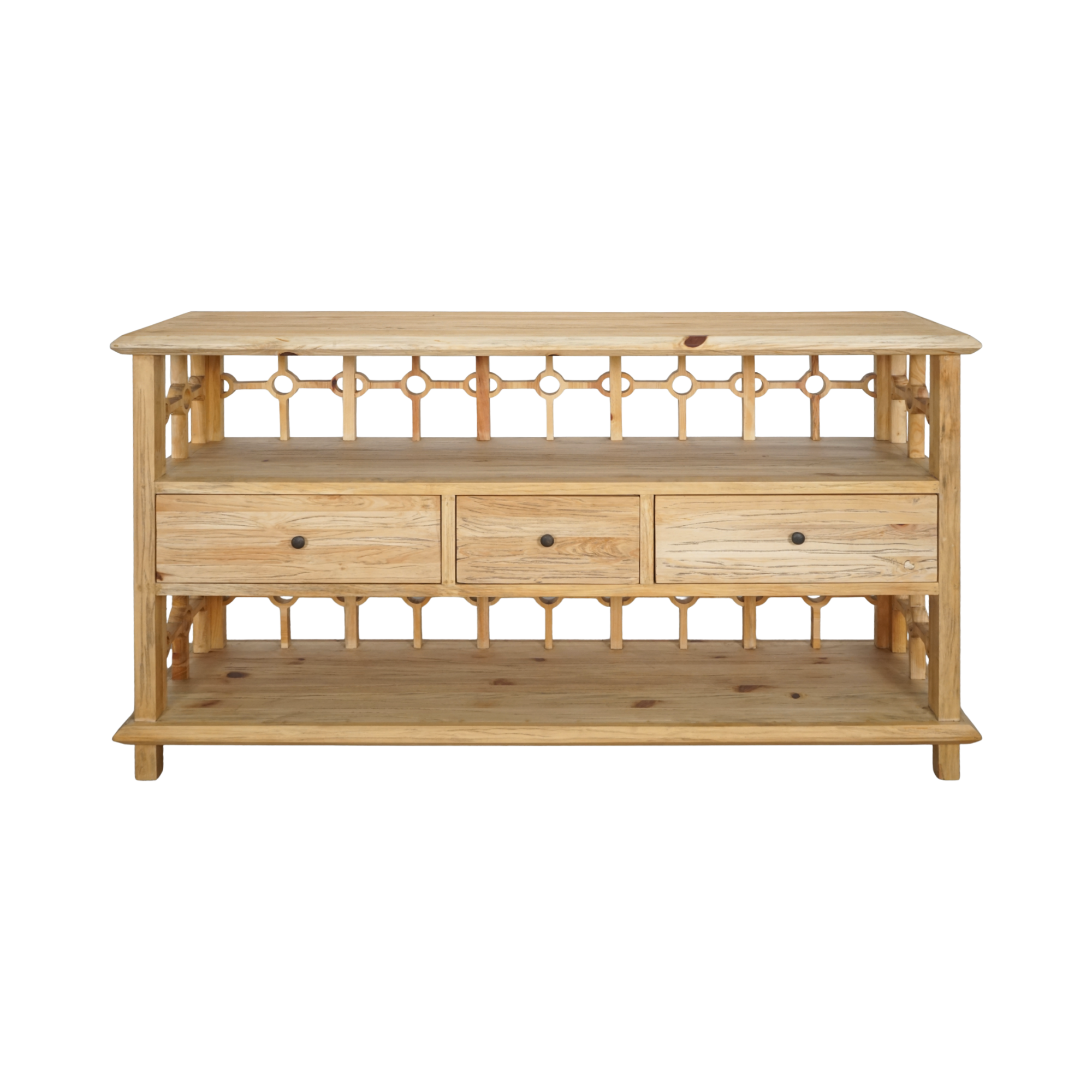 CR  Sonoma Solid Timber 3 Drawer 2 Shelf Open Buffet