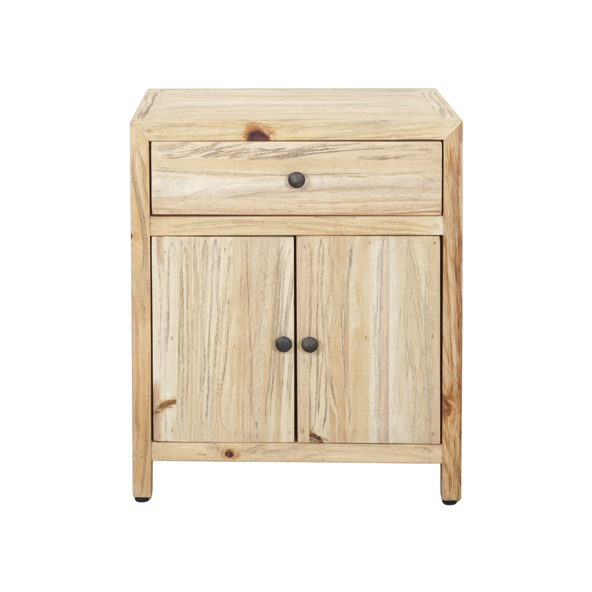 CR Sonoma Solid Timber 1 Drawer 2 Door Bedside Table