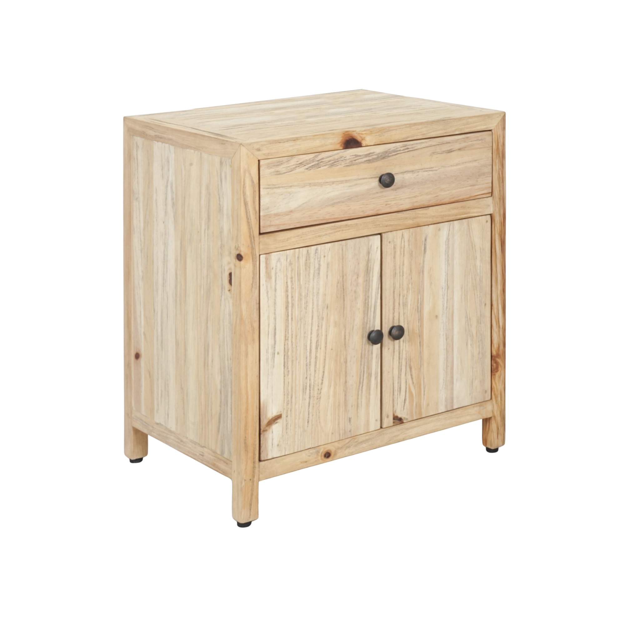 CR Sonoma Solid Timber 1 Drawer 2 Door Bedside Table