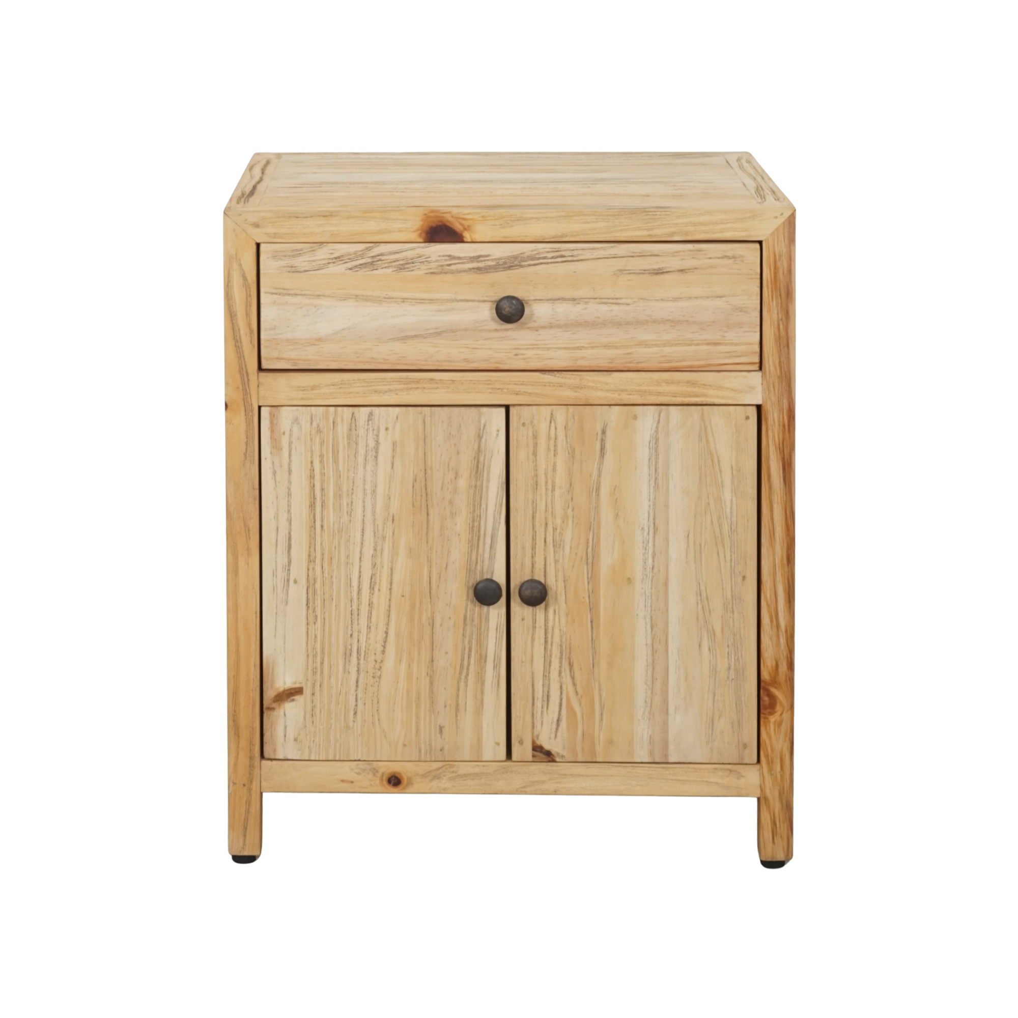 CR Sonoma Solid Timber 1 Drawer 2 Door Bedside Table