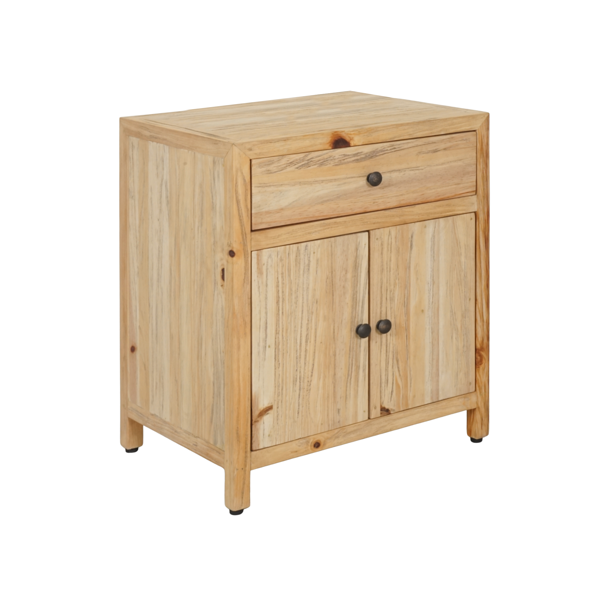 CR Sonoma Solid Timber 1 Drawer 2 Door Bedside Table