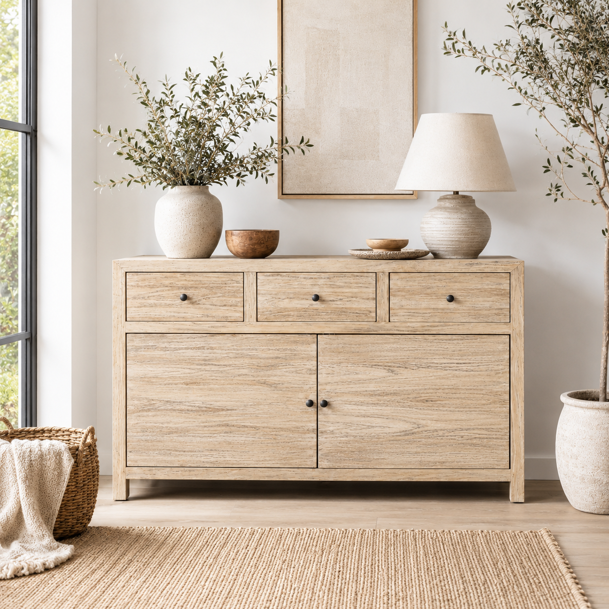 CR  Sonoma Solid Timber 3 Drawer 2 Door Buffet