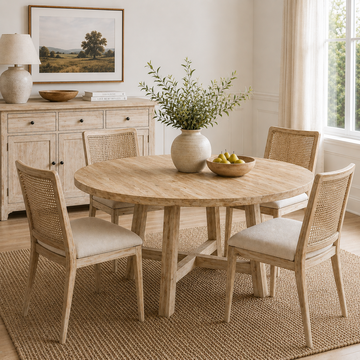 CR Sonoma Solid Timber Round Dining Table