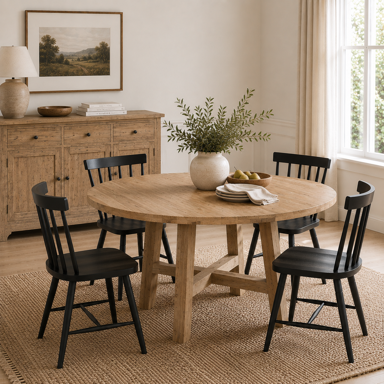 CR Sonoma Solid Timber Round Dining Table