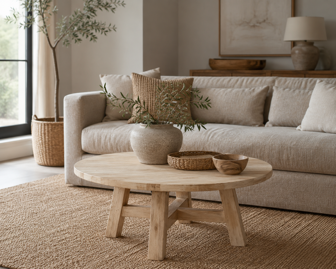 CR Sonoma Solid Timber Round Coffee Table
