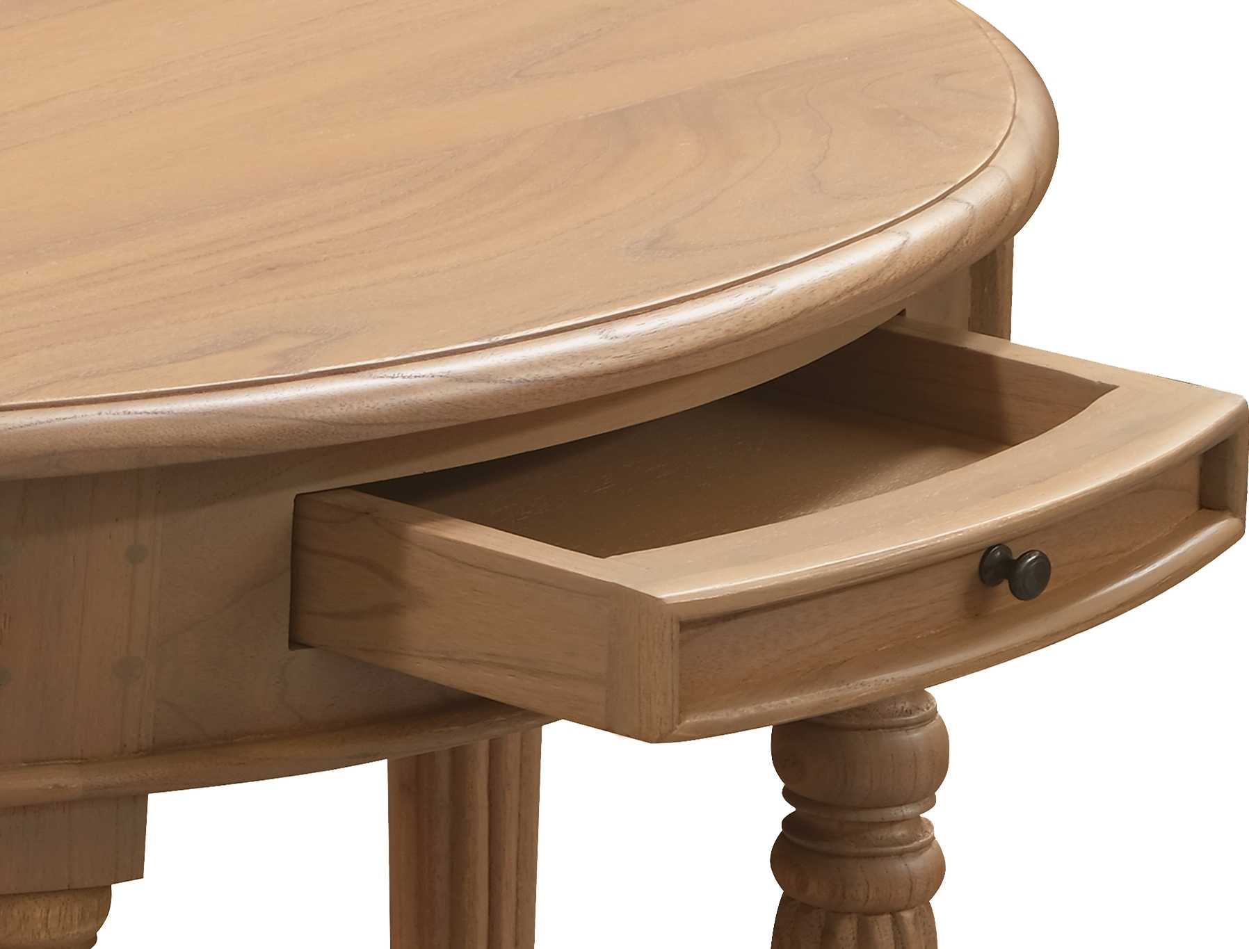 CT Nueva Solid Mindi Timber Turn Legs Half Round Sofa Table