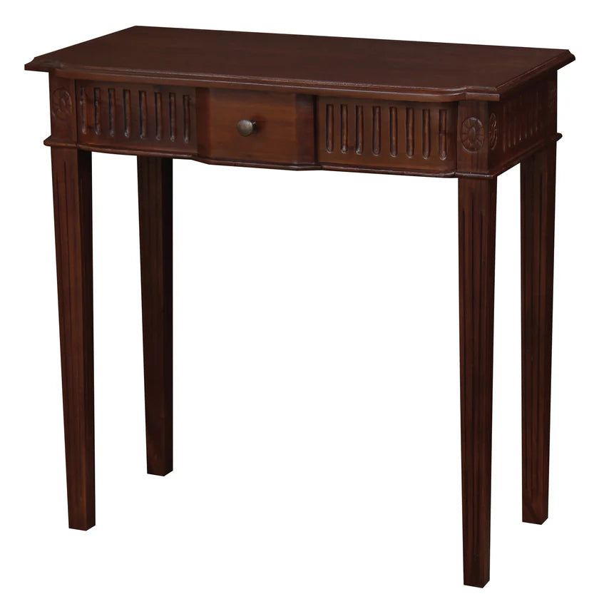 CT Milly Solid Timber 1 Drawer Carved Hall Table
