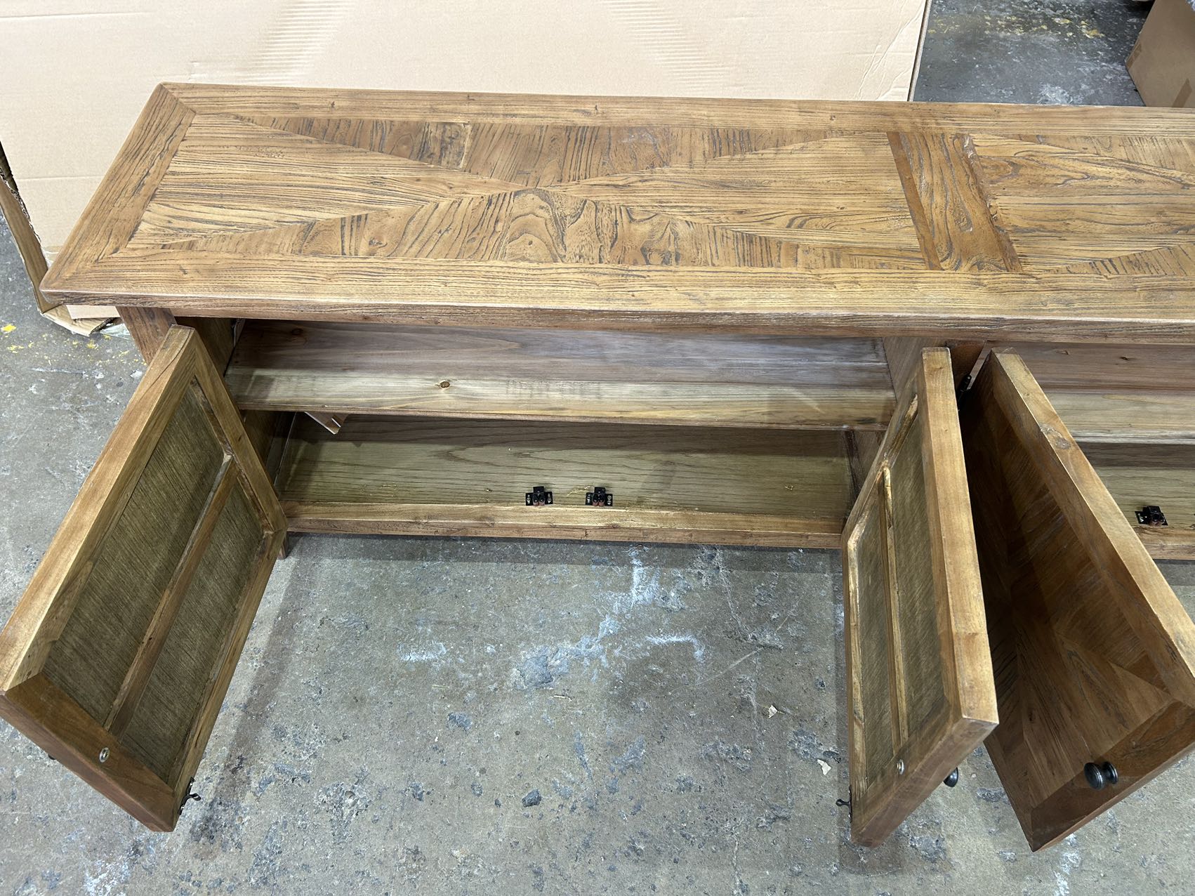 MF Recycled Elm arquetry TV Unit 4 Door