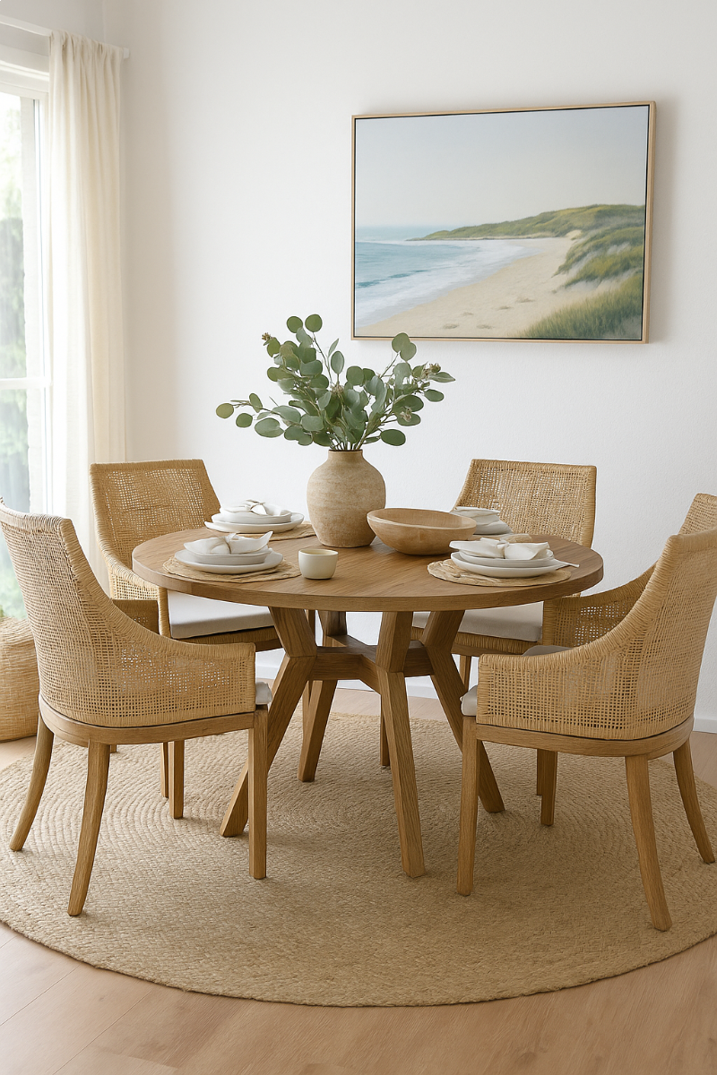 CR Tennessee Timber Framed Rattan Dining Chair