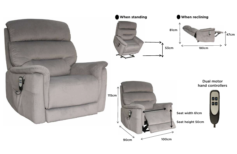 VI Texas XL Fabric Upholstered Dual Motor Lift Chair